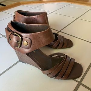 VIA SPIGA Brown leather wedge Sandals size 7